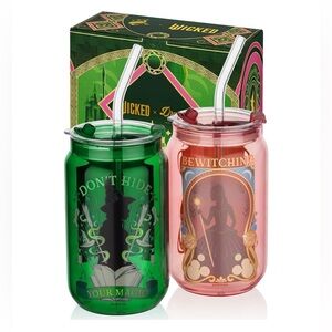 Wicked x Disney Green and Pink Glass Tumbler‎ Set